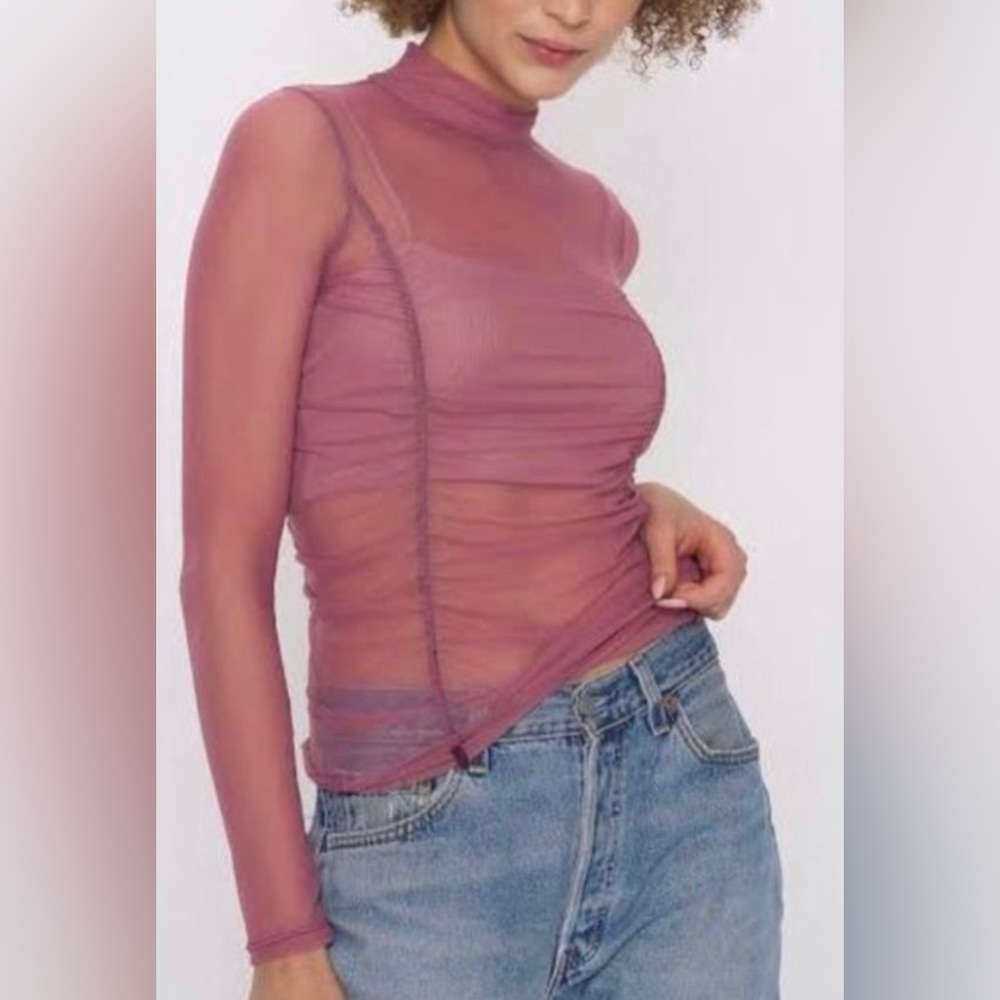 Project Social T just float ruched mesh mauve